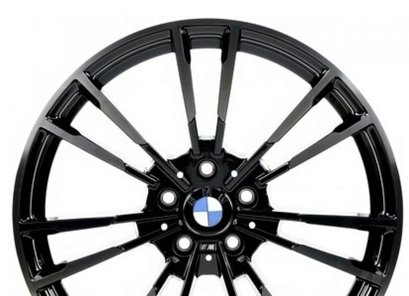 B7050 8.5x19 5x112 ET30 DIA 66.5 Gloss black with Machined Face
