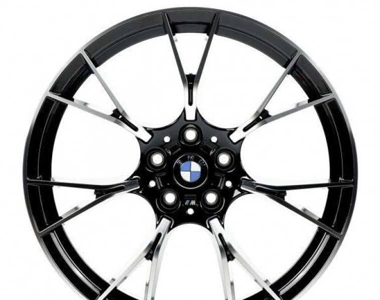 B753 8.5x19 5x112 ET25 DIA 66.5 Gloss black with Machined Face