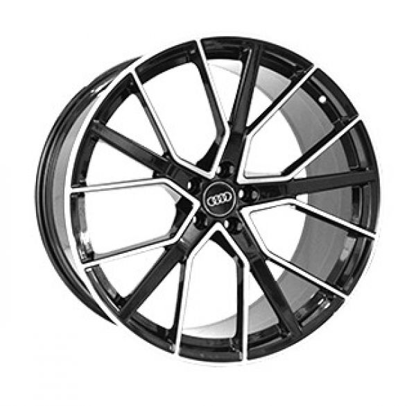 A970 10x22 5x112 ET21 DIA 66.5 Gloss black with Machined Face