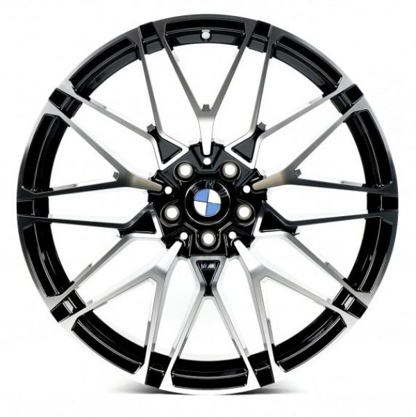 B0295 9x20 5x112 ET35 DIA 66.5 Gloss black with Machined Face