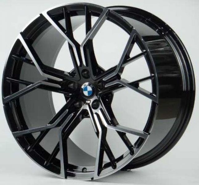 B2110262 11x21 5x112 ET24 DIA 66.5 Gloss black with Machined Face