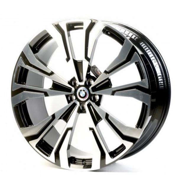 B230306 11x23 5x112 ET45 DIA 66.5 Gloss black with Machined Face