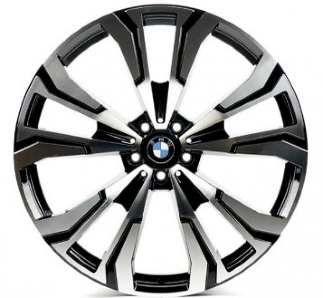 B2901 10.5x23 5x112 ET43 DIA 66.6 Gloss black with Machined Face