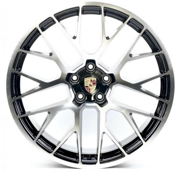 PR005 9x20 5x112 ET26 DIA 66.5 Gloss black with Machined Face