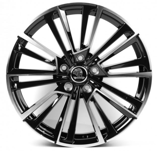 SK361 8x18 5x112 ET44 DIA 57.1 Gloss black with Machined Face