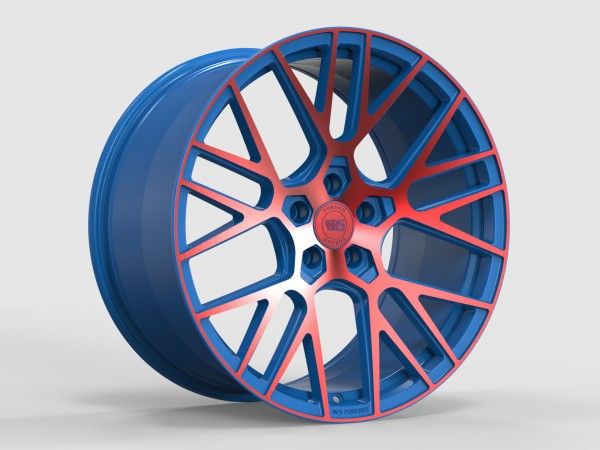 Ws 2106 10.5x20 5x114.3 ET45 DIA 70.5 matte blue (inside) with red (outside) face