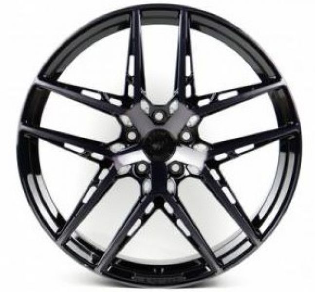 Ws 22843 8x20 5x112 ET45 DIA 66.5 Gloss Black with Dark Machined Face