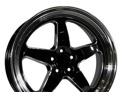 Pdw 1043 8x18 5x100 ET42 DIA 73.1 Gloss Black With Milling Window and Machine Lip