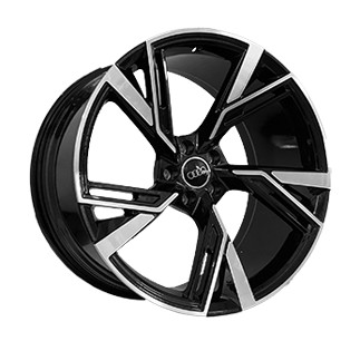 A953 10.5x21 5x112 ET19 DIA 66.5 Gloss black with Machined Face