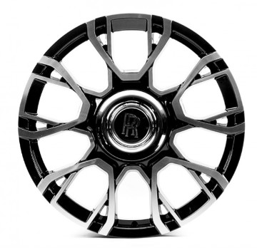 RR113 9.5x21 5x120 ET33 DIA 72.6 Gloss black with Machined Face