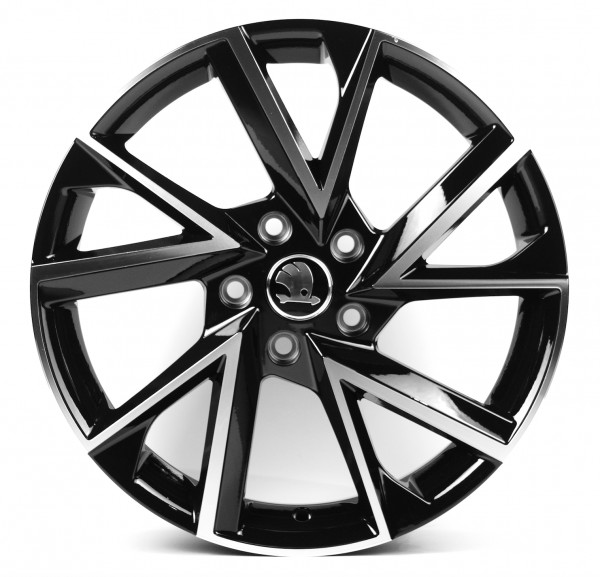 SK262 7x17 5x112 ET45 DIA 57.1 Gloss black with Machined Face