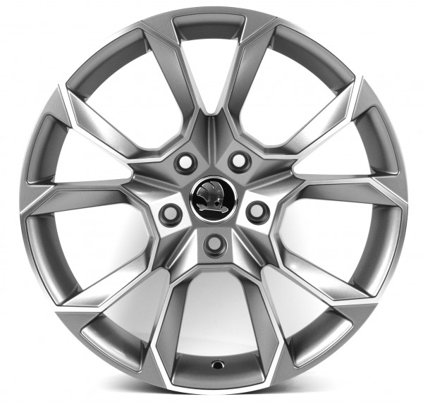 SK5474 7x17 5x112 ET45 DIA 57.1 Matte Graphite with Machined Face