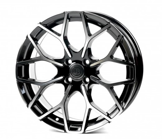 SM1449 5.5x16 4x100 ET30 DIA 60.1 Gloss black with Machined Face