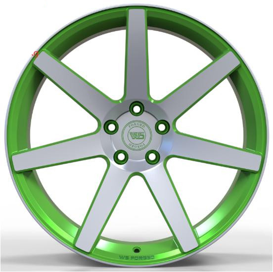 Ws 1245 9.5x20 5x115 ET18 DIA 71.6 matte green with machined face