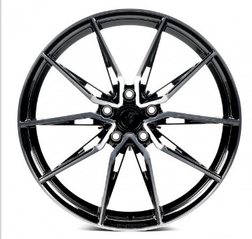 Ws 1418 9x19 5x112 ET28 DIA 66.5 Gloss Black with Dark Machined Face