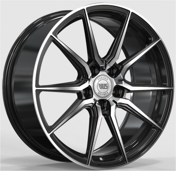 Ws 2104 8x18 5x112 ET45 DIA 57.1 Gloss black with Machined Face