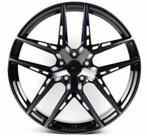 Ws 22843 9x20 5x112 ET42 DIA 66.5 Gloss Black with Dark Machined Face