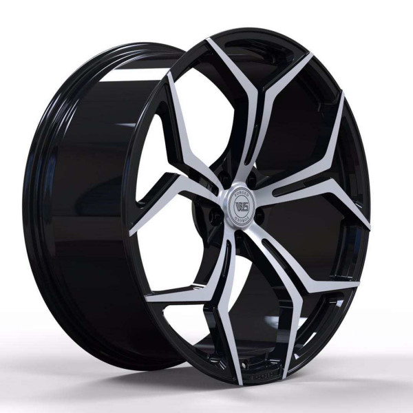 Ws 428B 9.5x22 5x112 ET37 DIA 66.5 Gloss black with Machined Face